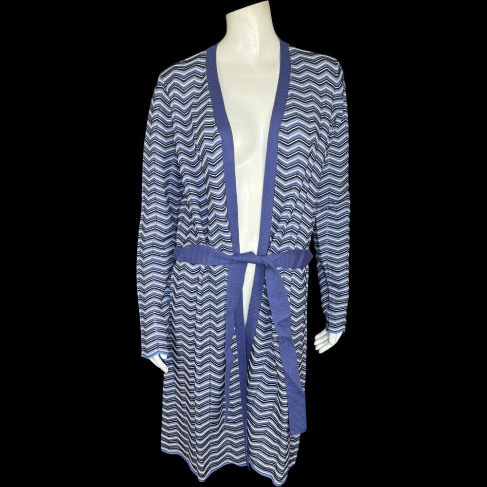 Laurie Felt LFLA Knit Belted Cardigan Cool Combo XS NWT Cotton Blend Purple